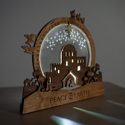 Christmas Countdown - Nativity Light-Up + Music Display
