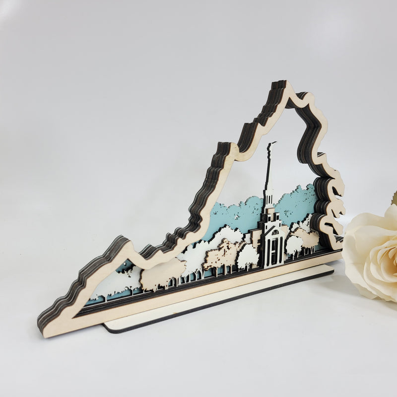 Richmond Virginia Temple LDS Customized Temple State Sign, Laser cut and fully assembled