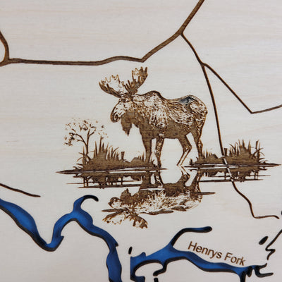 Mack's Inn Big Springs Laser Engraved Topographic Map