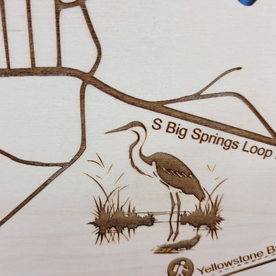 Mack's Inn Big Springs Laser Engraved Topographic Map