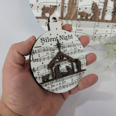 Silent Night Nativity Christmas Ornament