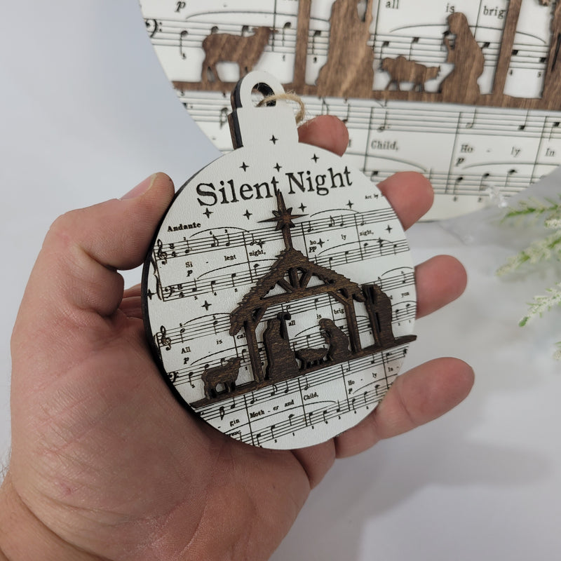 Silent Night Nativity Christmas Ornament