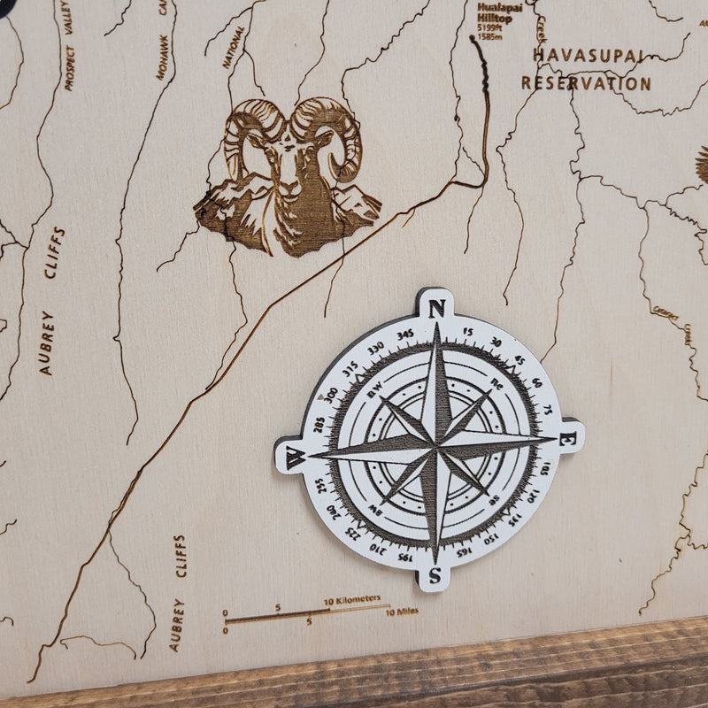 Grand Canyon Laser Engraved Topographic Map