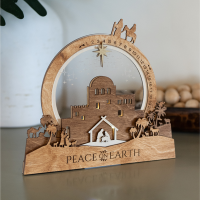 Christmas Countdown - Nativity Light-Up + Music Display