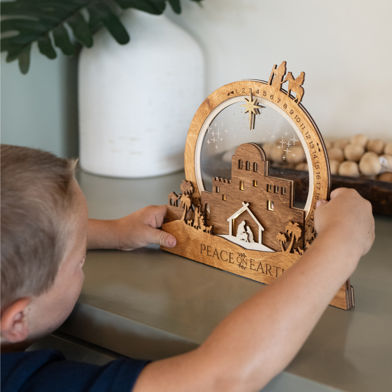 Christmas Countdown - Nativity Light-Up + Music Display