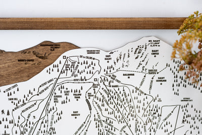 Alta Ski Resort Map Sign | Laser Engraved & Framed Wall Art