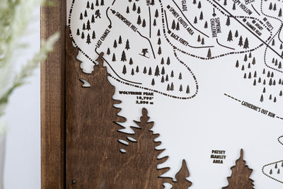 Alta Ski Resort Map Sign | Laser Engraved & Framed Wall Art
