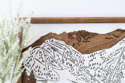 Alta Ski Resort Map Sign | Laser Engraved & Framed Wall Art