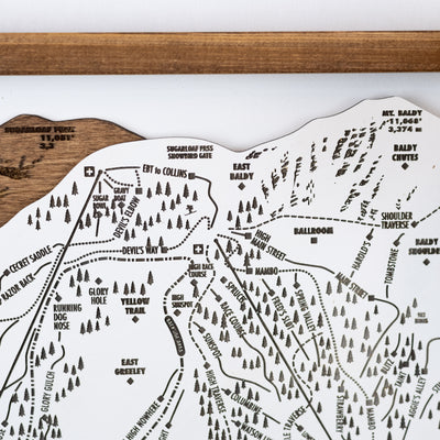 Alta Ski Resort Map Sign | Laser Engraved & Framed Wall Art