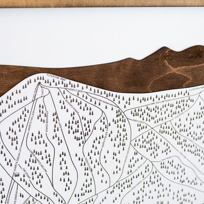 Beaver Mountain Ski Resort Map Sign | Laser Engraved & Framed Wall Art