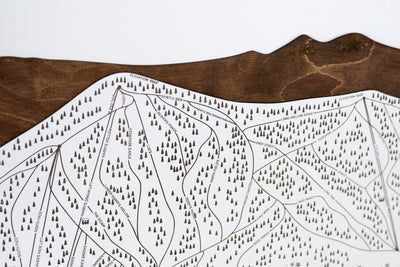 Beaver Mountain Ski Resort Map Sign | Laser Engraved & Framed Wall Art