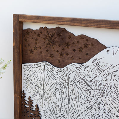 Breckenridge Ski Resort Map Sign | Laser Engraved & Framed Wall Art