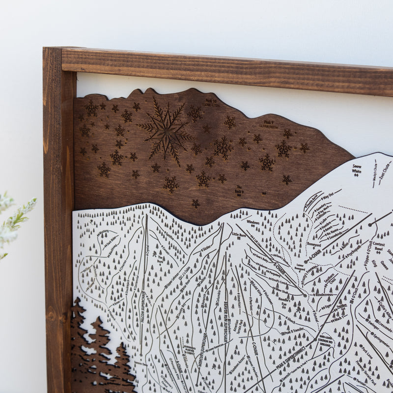 Breckenridge Ski Resort Map Sign | Laser Engraved & Framed Wall Art