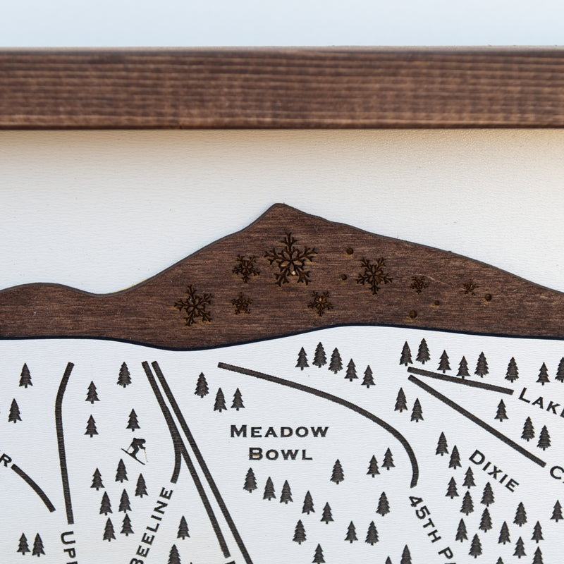 Brundage Mountain Ski Resort Map Sign | Laser Engraved & Framed Wall Art
