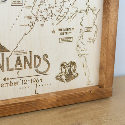 Canyonlands Topo Map Sign | Laser Engraved & Framed Wall Art