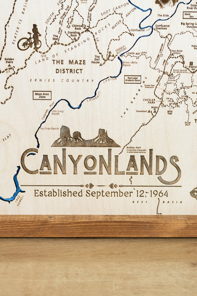 Canyonlands Topo Map Sign | Laser Engraved & Framed Wall Art