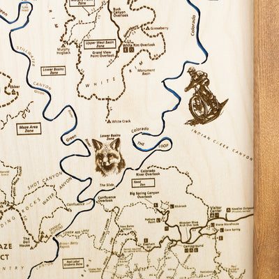 Canyonlands Topo Map Sign | Laser Engraved & Framed Wall Art