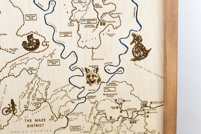 Canyonlands Topo Map Sign | Laser Engraved & Framed Wall Art