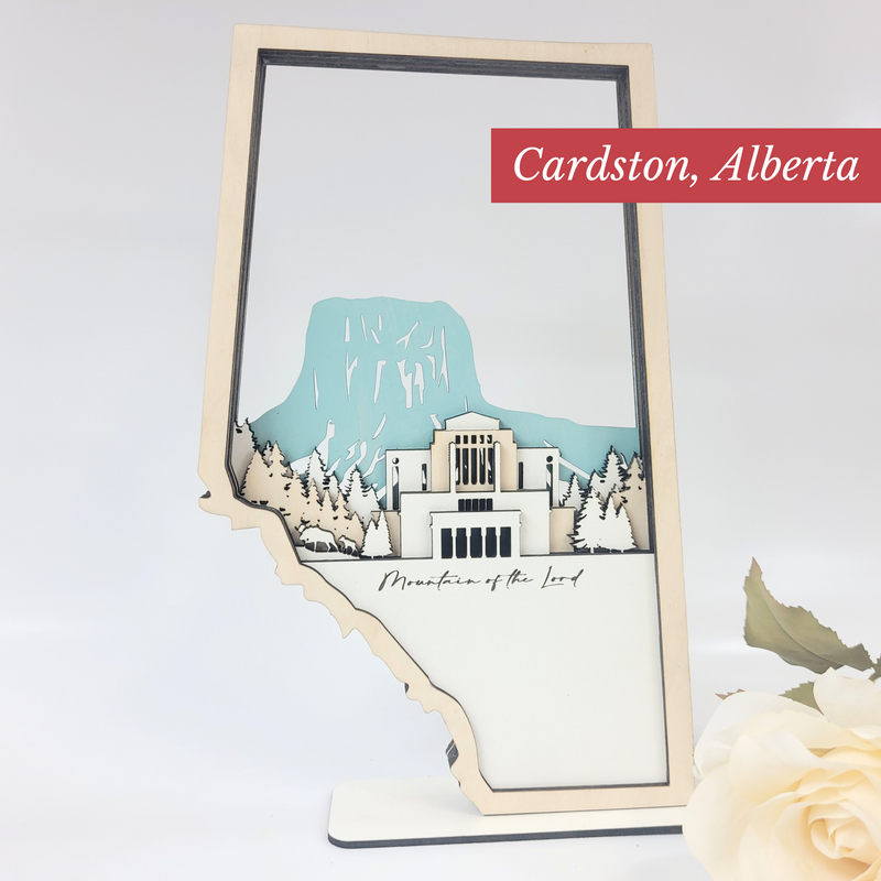 Cardston Alberta Canada Temple LDS Customized Temple State Sign, Laser cut and fully assembled