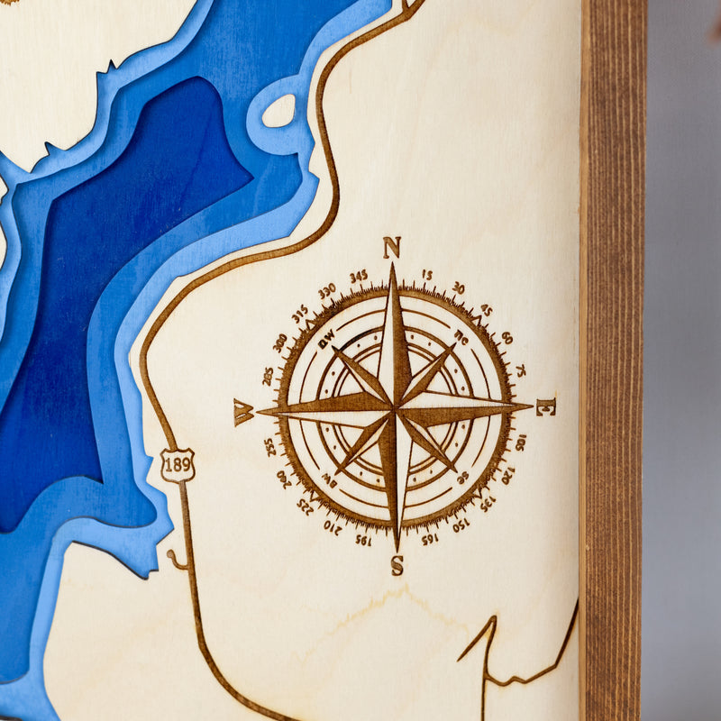 Deer Creek Reservoir Topo Map Sign | Laser Engraved & Framed Wall Art