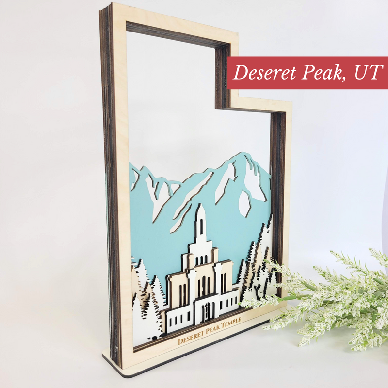 Deseret Peak Utah Temple State Sign