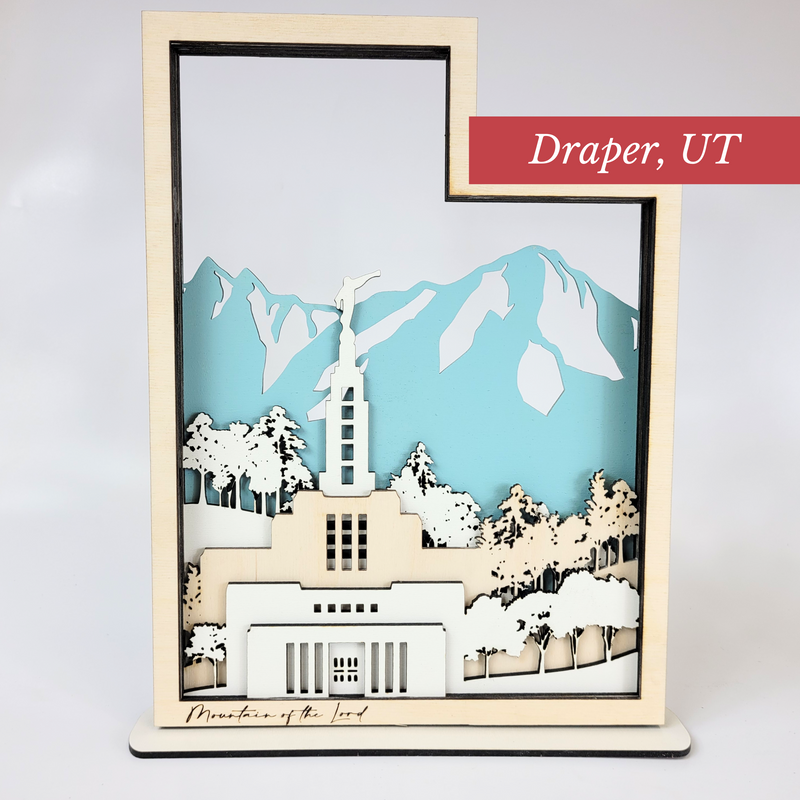 Draper, Utah Temple LDS Customized Temple State Sign, Laser cut and fully assembled