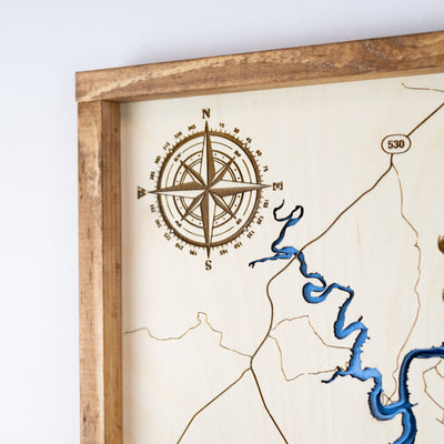Flaming Gorge Topo Map Sign | Laser Engraved & Framed Wall Art