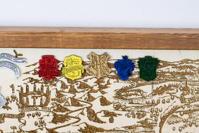 Harry Potter Wizard Map Sign | Laser Engraved & Framed Wall Art