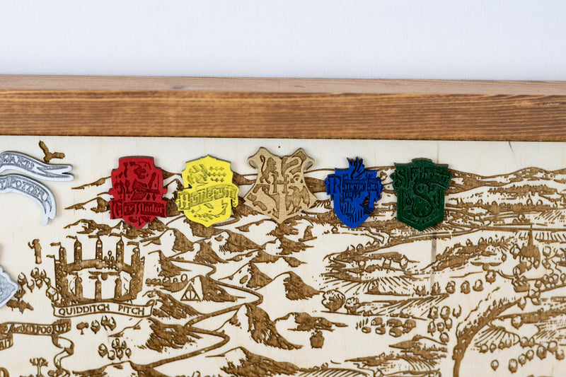 Harry Potter Wizard Map Sign | Laser Engraved & Framed Wall Art