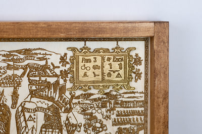 Harry Potter Wizard Map Sign | Laser Engraved & Framed Wall Art