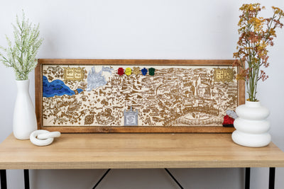 Harry Potter Wizard Map Sign | Laser Engraved & Framed Wall Art