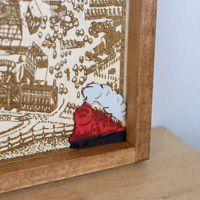 Harry Potter Wizard Map Sign | Laser Engraved & Framed Wall Art