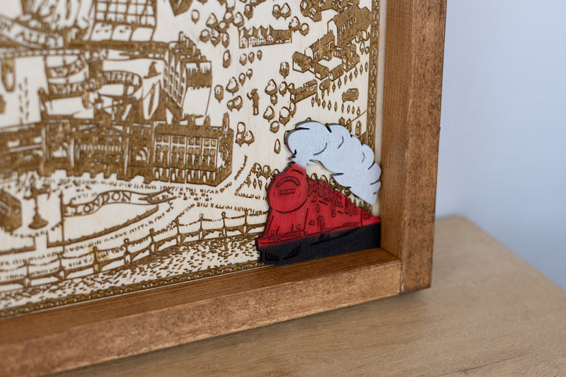 Harry Potter Wizard Map Sign | Laser Engraved & Framed Wall Art