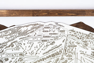 Kelly Canyon Ski Resort Map Sign | Laser Engraved & Framed Wall Art