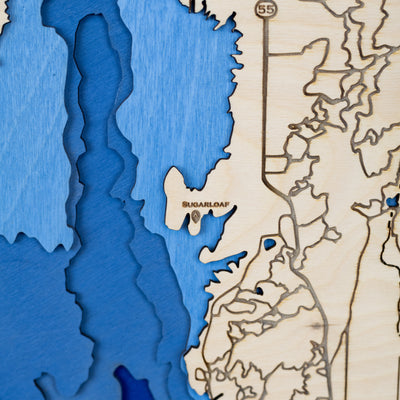 Lake Cascade Topo Map Sign | Laser Engraved & Framed Wall Art