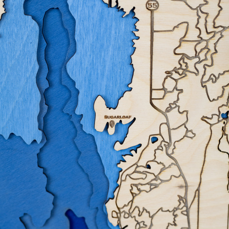 Lake Cascade Topo Map Sign | Laser Engraved & Framed Wall Art