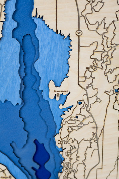 Lake Cascade Topo Map Sign | Laser Engraved & Framed Wall Art