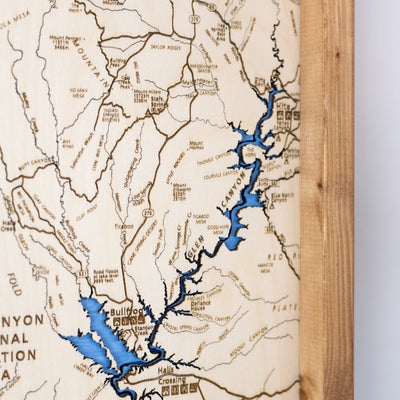 Lake Powell Topo Map Sign | Laser Engraved & Framed Wall Art