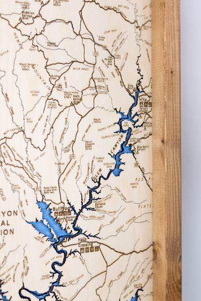 Lake Powell Topo Map Sign | Laser Engraved & Framed Wall Art
