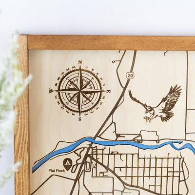 Mack's Inn - Big Springs Topo Map Sign | Laser Engraved & Framed Wall Art