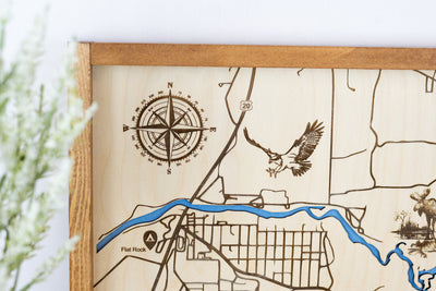 Mack's Inn - Big Springs Topo Map Sign | Laser Engraved & Framed Wall Art