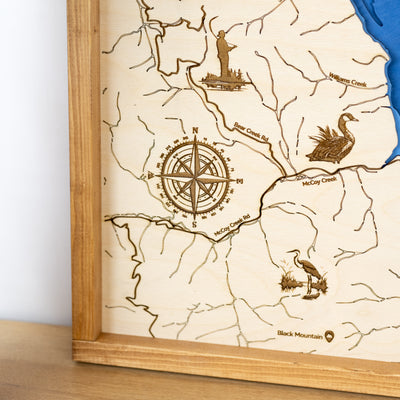 Palisades Reservoir Idaho Topo Map Sign |  Laser Engraved & Framed Wall Art