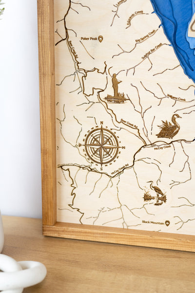 Palisades Reservoir Idaho Topo Map Sign |  Laser Engraved & Framed Wall Art