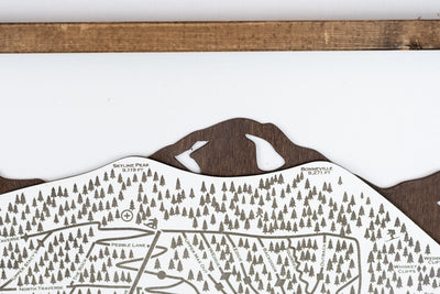 Pebble Creek Ski Resort Map Sign | Laser Engraved & Framed Wall Art