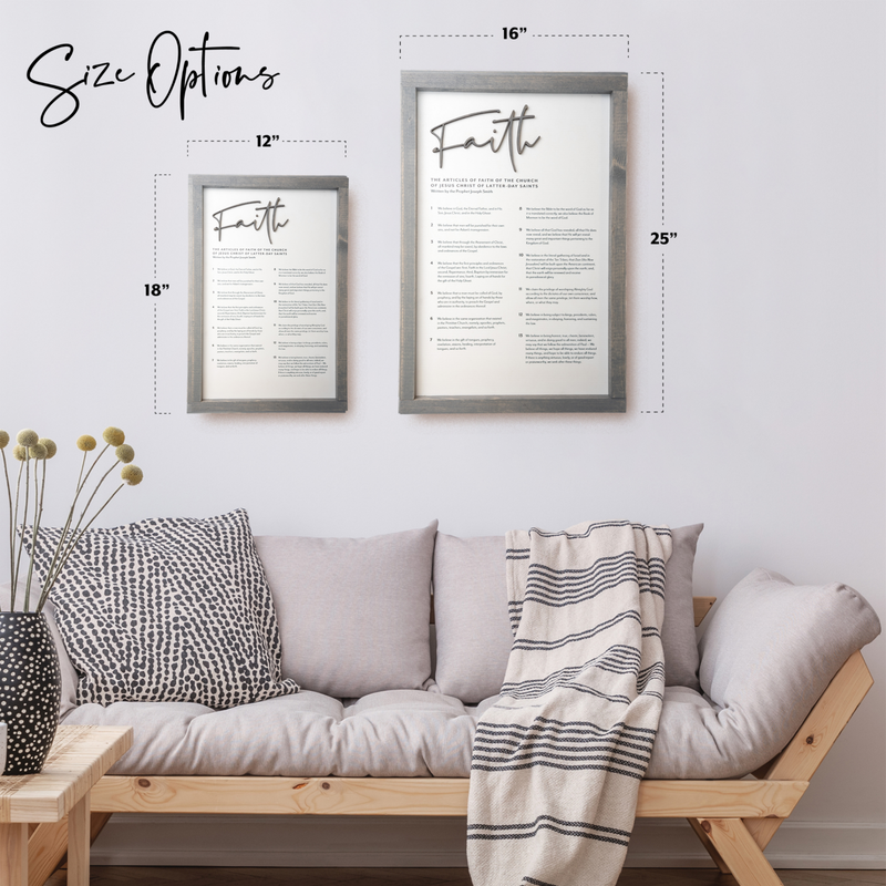 The Articles of Faith | Framed Modern Engraved Proclamation Sign