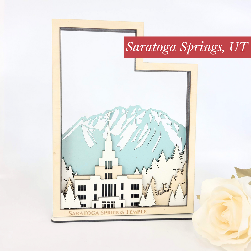 Saratoga Springs Utah Temple State Sign