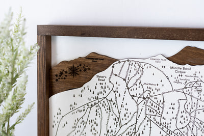 Snowbasin Ski Resort Map Sign | Laser Engraved & Framed Wall Art