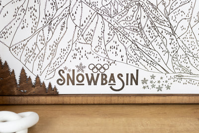 Snowbasin Ski Resort Map Sign | Laser Engraved & Framed Wall Art