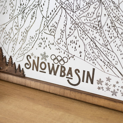 Snowbasin Ski Resort Map Sign | Laser Engraved & Framed Wall Art