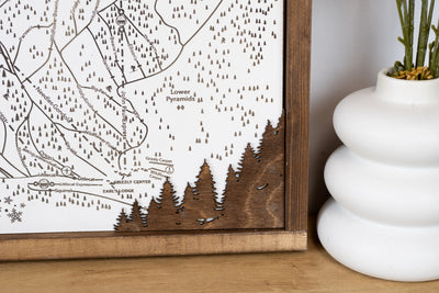 Snowbasin Ski Resort Map Sign | Laser Engraved & Framed Wall Art